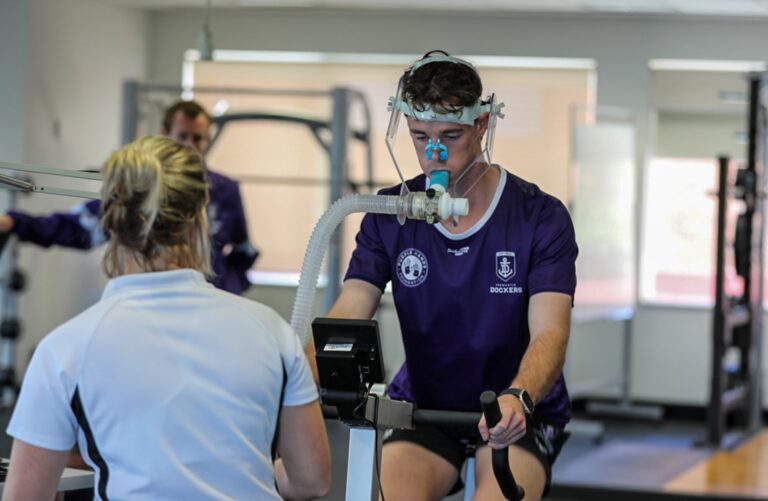 Fremantle Dockers Sport, Business & Leadership Program Student participating in an exercise test